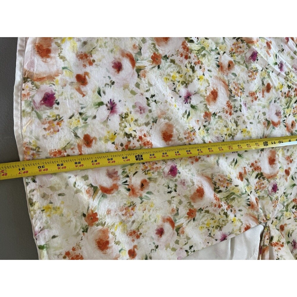 ASTR Julietta Milkmaid Dress Floral Slit Midi Medium Orange Green Cottagecore - Picture 10 of 11